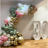 152Pcs Pink & Sage Green Balloon Arch Kit Baby Shower, Jungle, Woodland Party Decorations