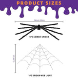 200" Halloween Spider Web with 59" Giant Spider, Halloween Decorations