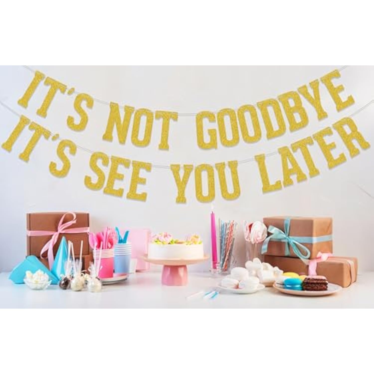 It'S Not Goodbye It'S See You Later Banner, Going Away Graduation Party Decorations, We Will Miss You Retirement Party Supplies, Who Said You Could Leave Goodbye Party Sign Gold Double-Sided