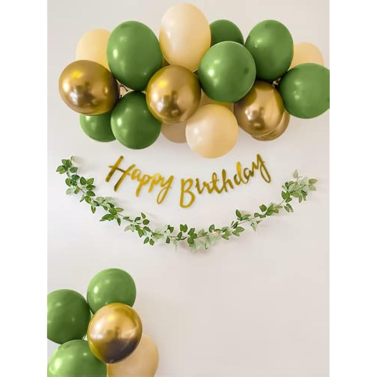 Happy Birthday Decoration For 18Th, 20Th, 30Th, 40Th, 50Th Birthday For Women/Men, Olive Green Balloons Decor, Happy Birthday Banner Balloon Arch Kit With Balloons - 98 Items