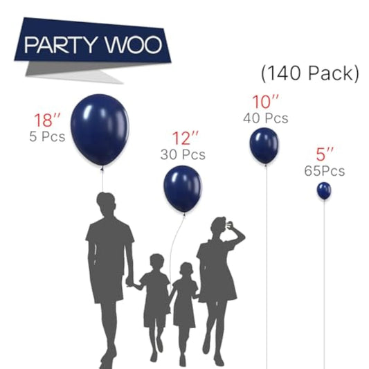Navy Blue Balloons 140 Pcs Different Sizes Pack Of 18 12 10 5 Inch Pearl Dark Blue Balloon Arch Kit Garland For Graduation Wedding Baby Shower Birthday Party Decorations Blue-Z90