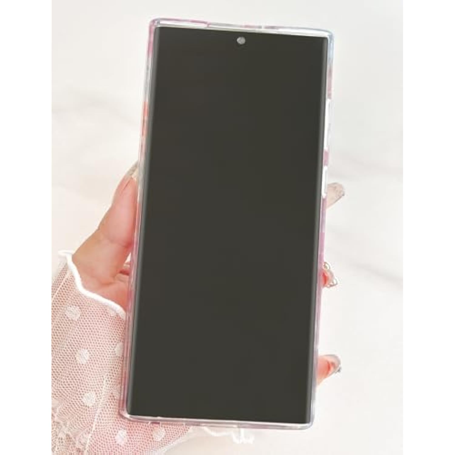 For Galaxy S22 Ultra Case 6.8" 5G, Cute Clear Garden Flowers Design For Girls Women Shell Pattern Soft Lightweight Slim Fit Tpu Shockproof Phone Cover For Galaxy S22 Ultra 6.8",Pink Floral