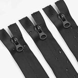 4Pcs 16Inch Waterproof Zippers Black #5 Nylon Separating Waterproof Zi