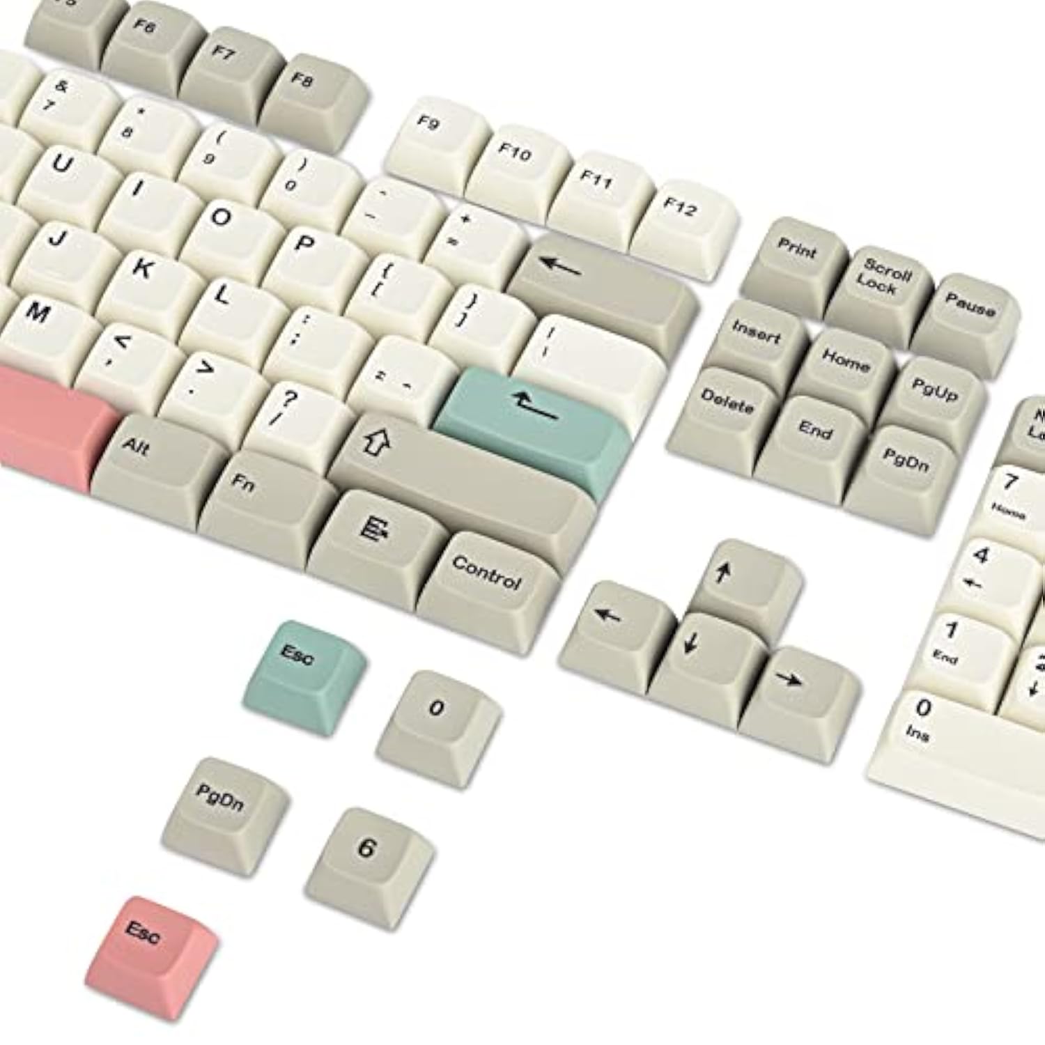 Rubber Keycaps Set 67-Keys With Anti-Slip Texture Gk2 Profile For Mechanical K
