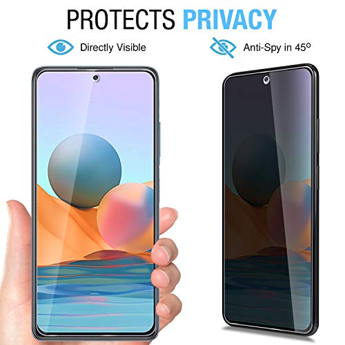Anbzsign[2 Pack] Camera Lens Protector and [2 Pack] Privacy Screen Protector for Xiaomi Redmi Note 10 Pro/Note 10 Pro Max (2021) 6.67-inch, Anti-Spy