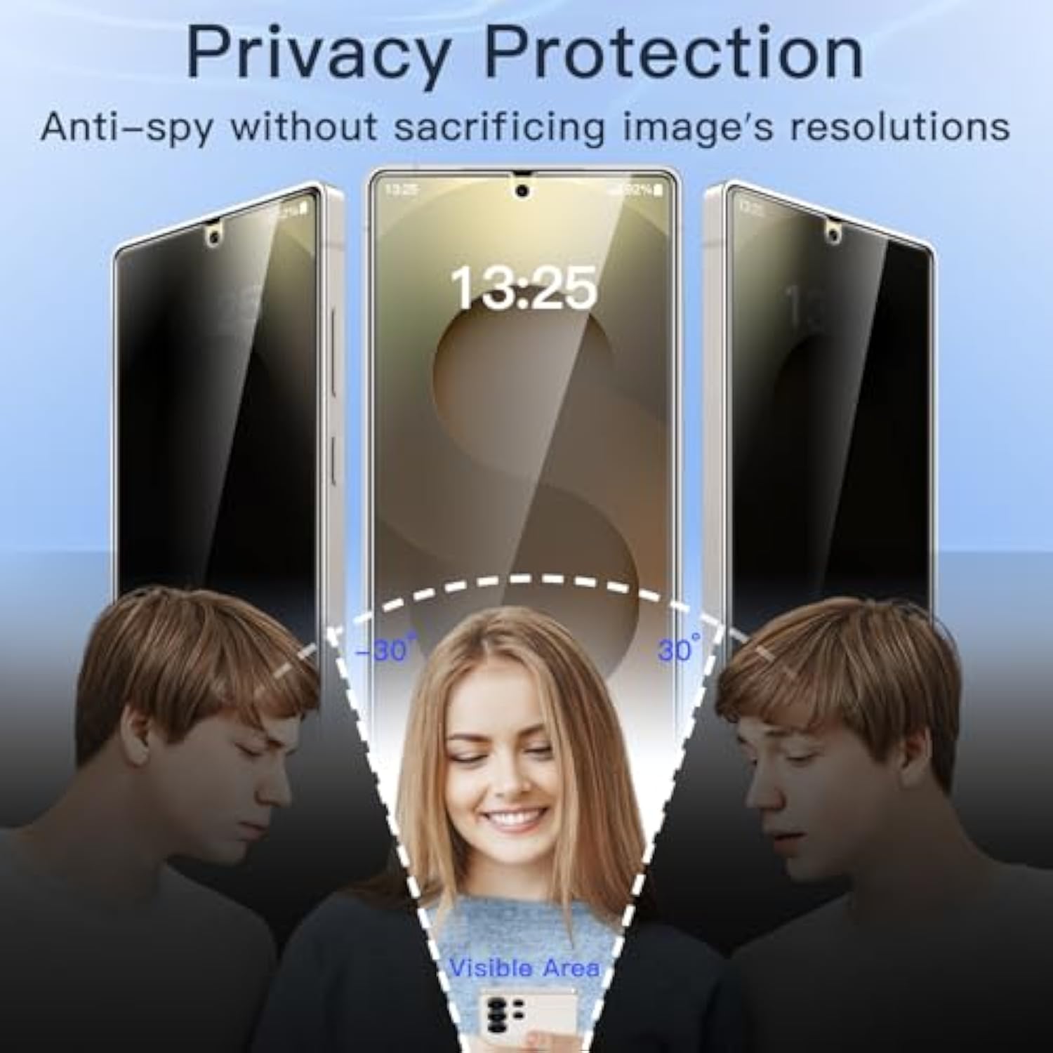JETech Privacy Screen Protector for Samsung Galaxy S25 Ultra 5G, Anti-Spy Flexible TPU Film, Fingerprint Unlock Compatible, 2-Pack