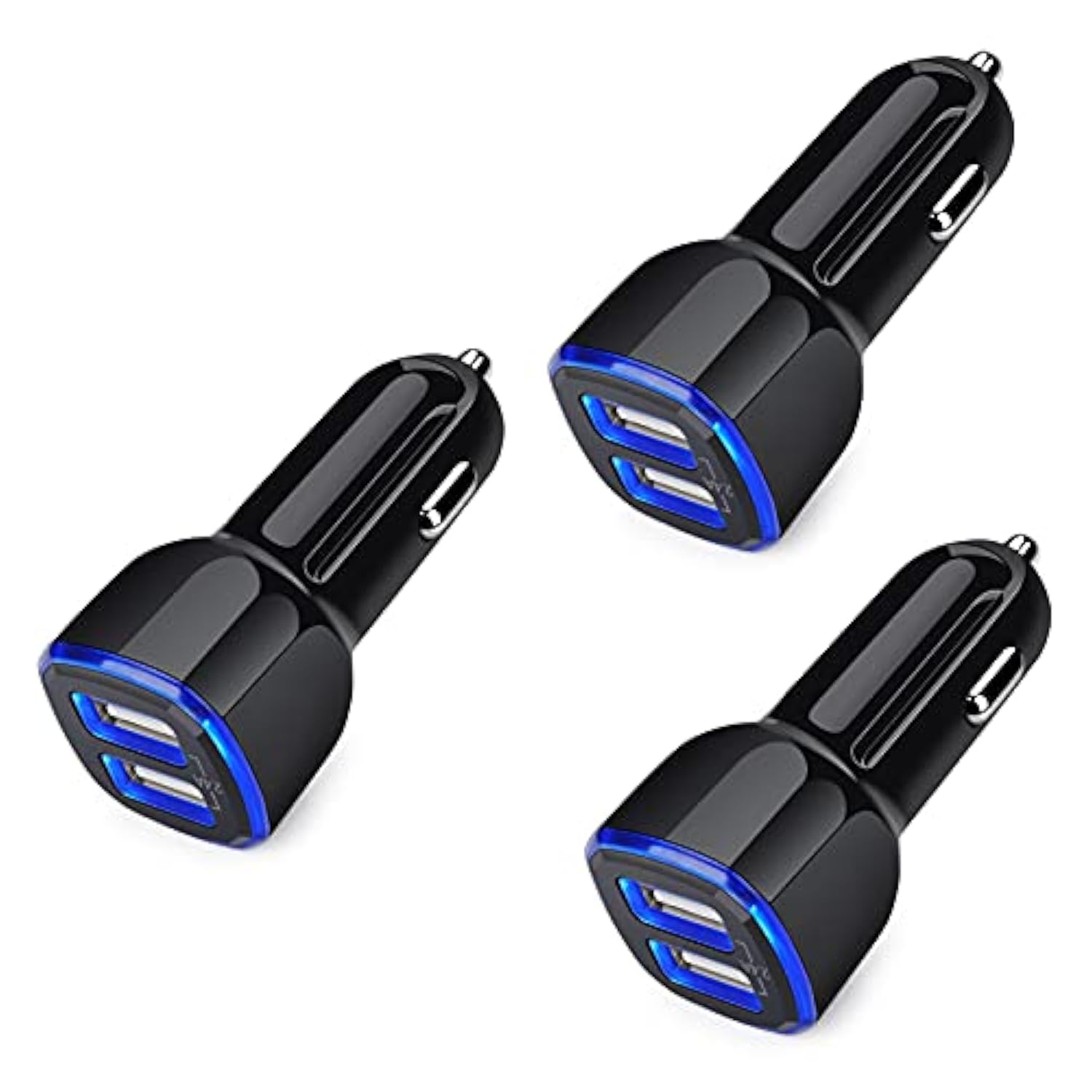 Car Charger For Iphone, 3Pack 2.4A Dual Port Fast Charge Car Lighter Usb Adapter Car Plug Charger For Iphone 16E 16 15 14 13 12 11 Pro Max Se Xr Xs X 8 7 6,Samsung S23 S22 S21 S20 S10 S9 S8 S7,Android