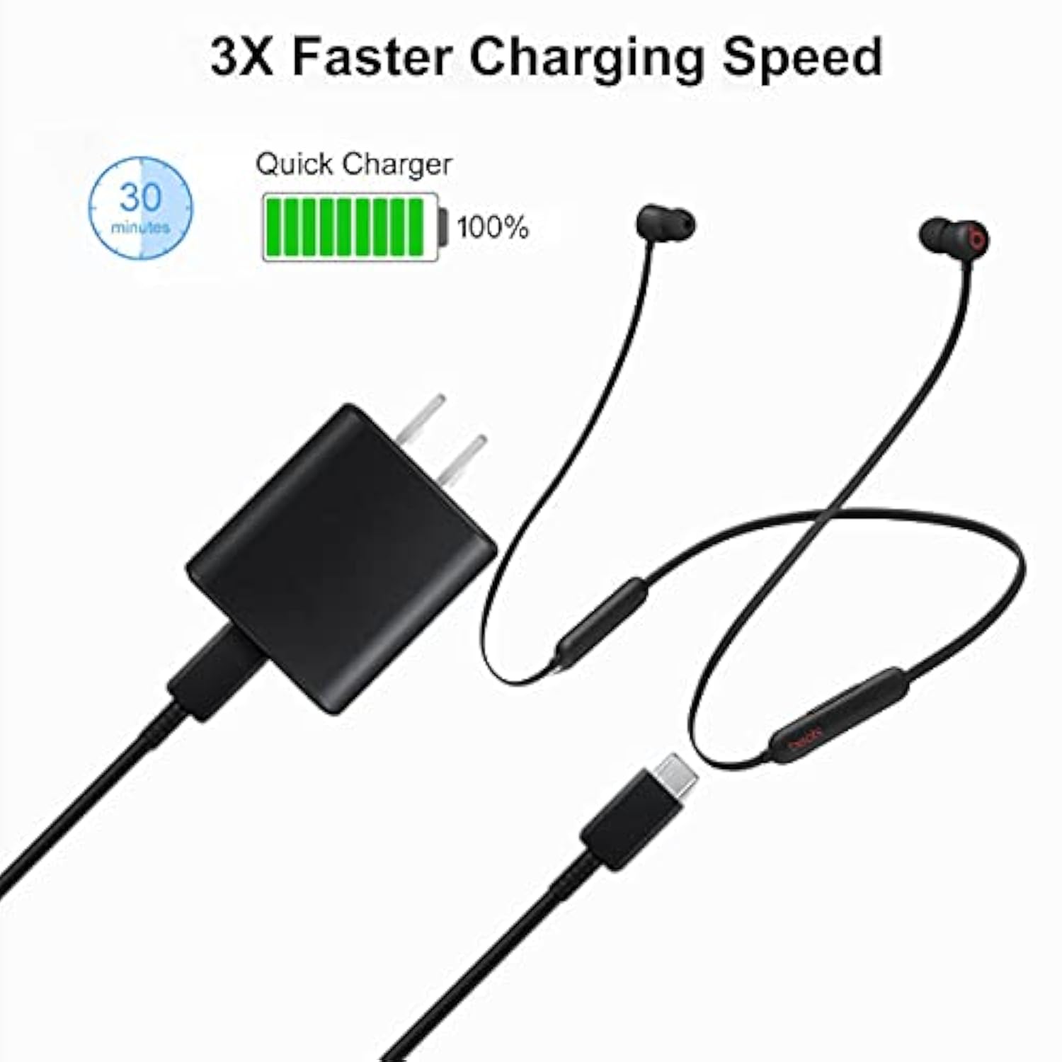 5Ft Usb C Adapter Charger Cord Cable Compatible For Beats Fit Pro, New Beats F