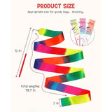 12 Pack Dance Ribbon Party Favors For Kids,Rainbow Birthday Decorations,Unicorn Princess Fairy Party Supplies,Girls Party Games,Gymnastics Goody Bag Stuffers