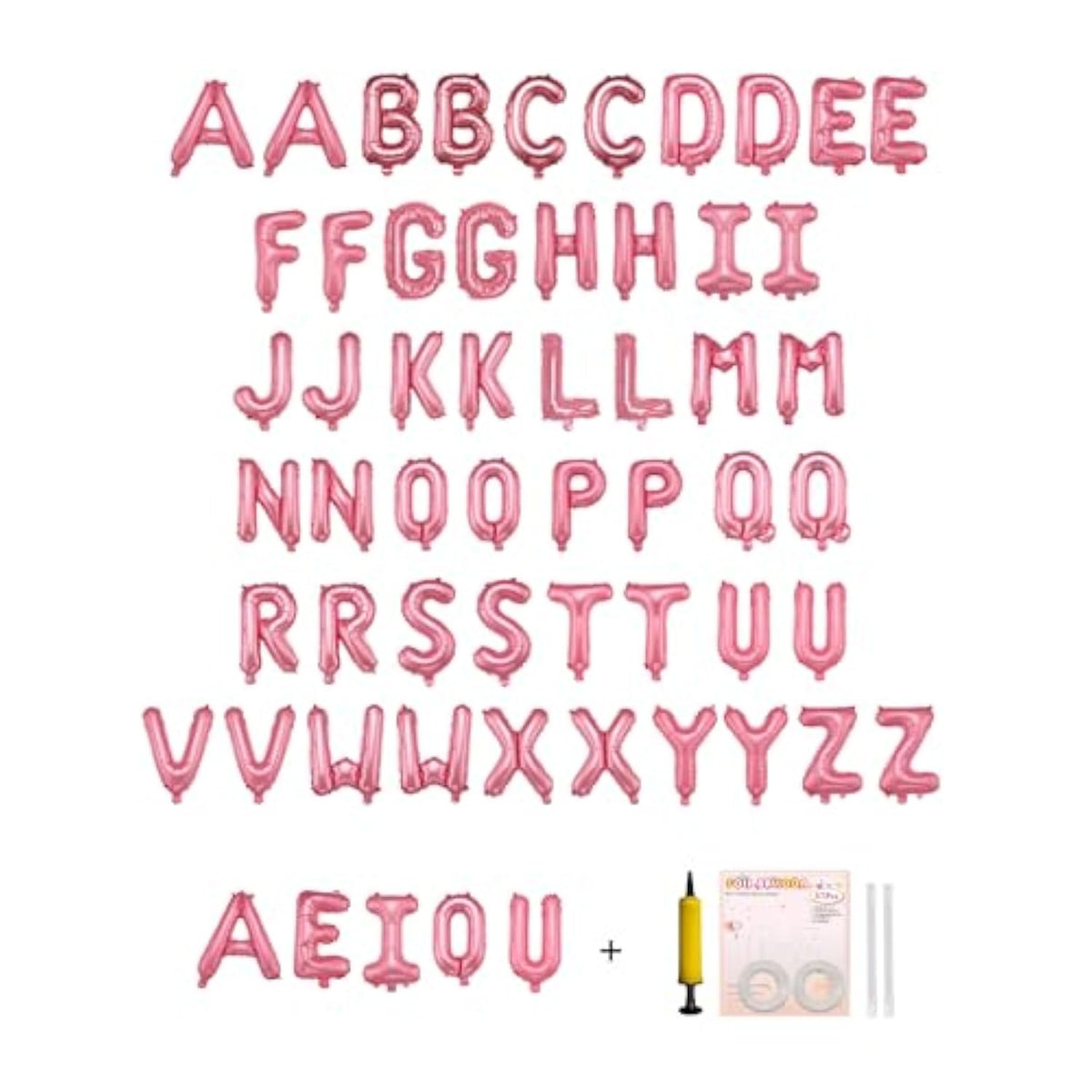 58 Pc Medium Blue Letter Balloons: Mylar A-Z & Vowels for Custom Party Banners