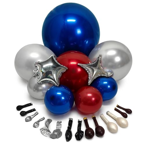 Red White Blue Balloon Arch Double Stuffed Burgundy Navy Blue Balloon Kit
