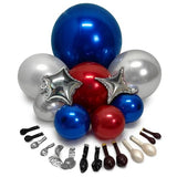 Red White Blue Balloon Arch Double Stuffed Burgundy Navy Blue Balloon Kit