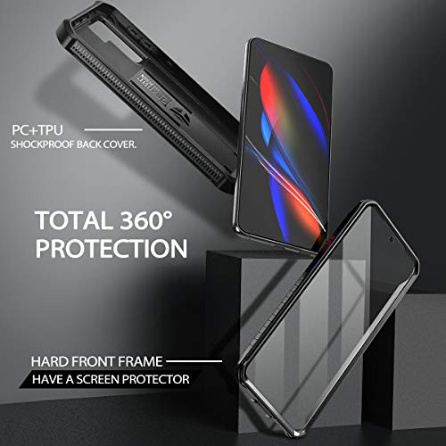 for  Galaxy S21+ Plus Case, [Built in Screen Protector and Kickstand] Heavy Duty Military Grade Protection Shockproof Protective Cover for