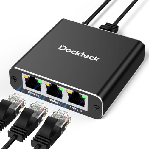 Ethernet Splitter 1 To 3 1000Mbps, Internet Cable Splitter 1 In 3 Out High Speed Switch Network Gigabit For Lan Rj45 Port Router Switch Work With Cat5/5E/6/7/8 Cable