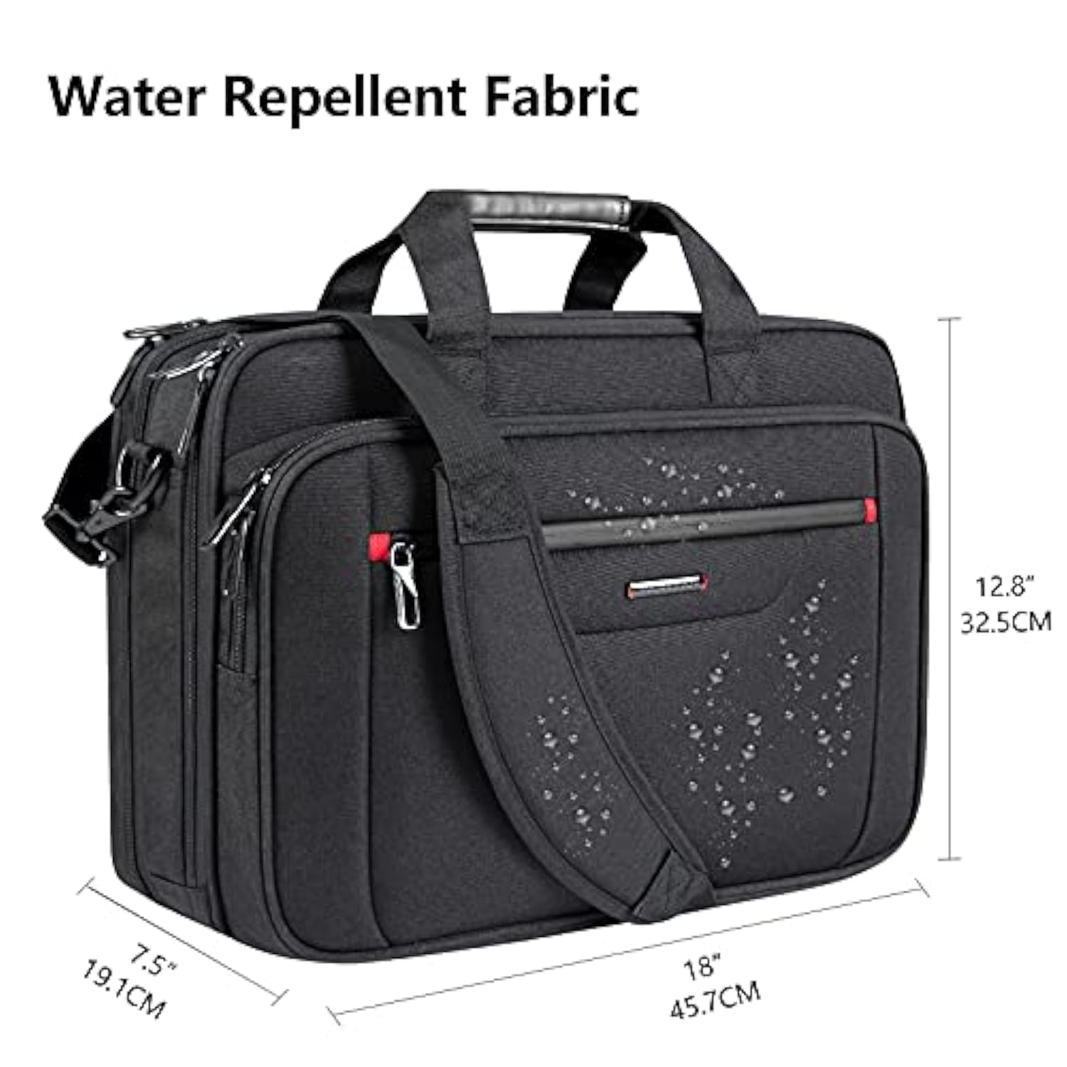 Laptop Briefcase Premium Laptop Case Fits Up To 17.3 Inch Business Shoulder Bag Laptop Expandable Waterrepellent Messenger Bag For Men/ Women Computer Bag For Travel/ Business/ Black