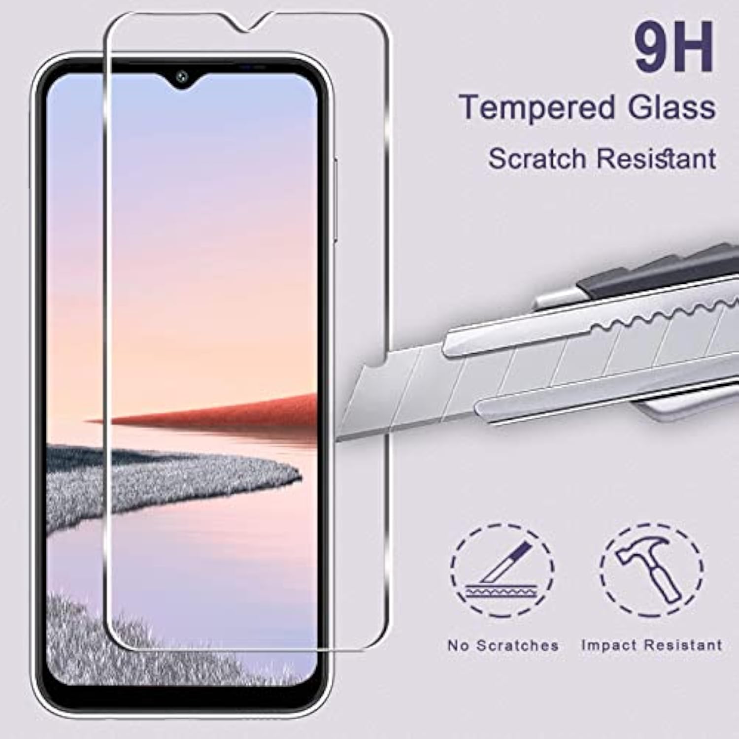 [3+3 Pack] Galaxy A14 5G Screen Protector + Camera Lens Protector, 9H Hardness, Scratch Resistant, Easy Installation, Bubble Free, Hd Tempered Glass For Samsung Galaxy A14 5G