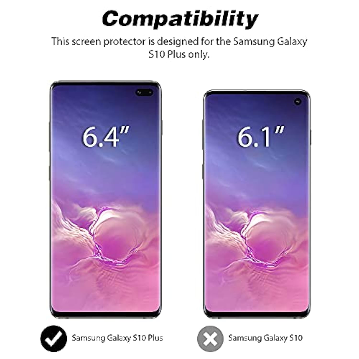 2+2 Pack Samsung Galaxy S10 Plus TPU Screen & Camera Protector with Frame