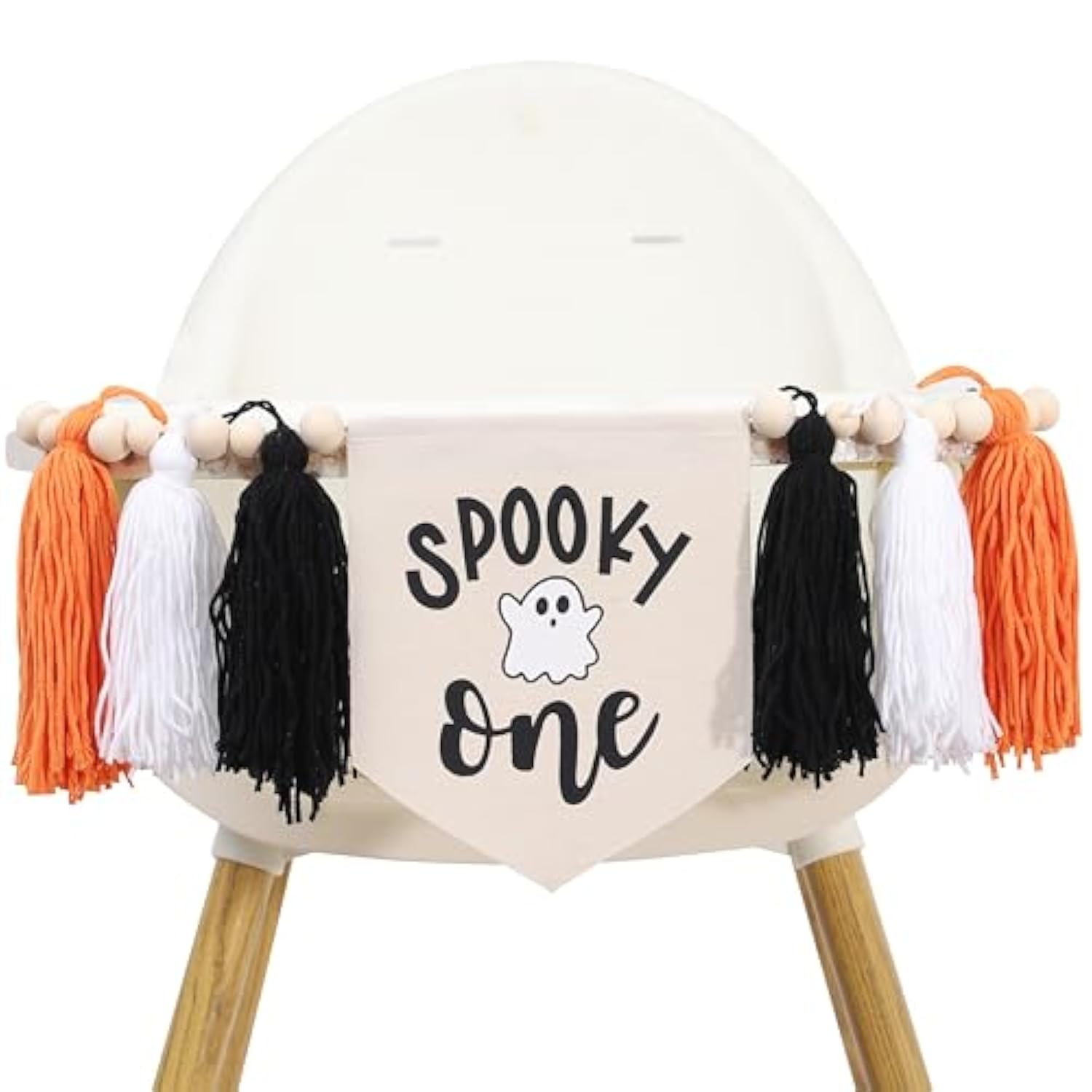 Halloween 1St Birthday Decorations - Spooky One High Chair Banner,Cake Smash Halloween Spooky Banner,Ghost First Birthday High Chair Tassel Banner,Spooky Baby Birthday Photo Props