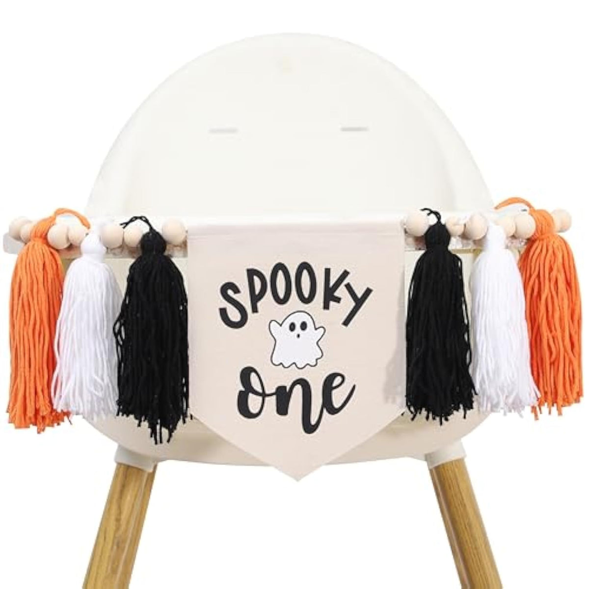 Halloween 1St Birthday Decorations - Spooky One High Chair Banner,Cake Smash Halloween Spooky Banner,Ghost First Birthday High Chair Tassel Banner,Spooky Baby Birthday Photo Props