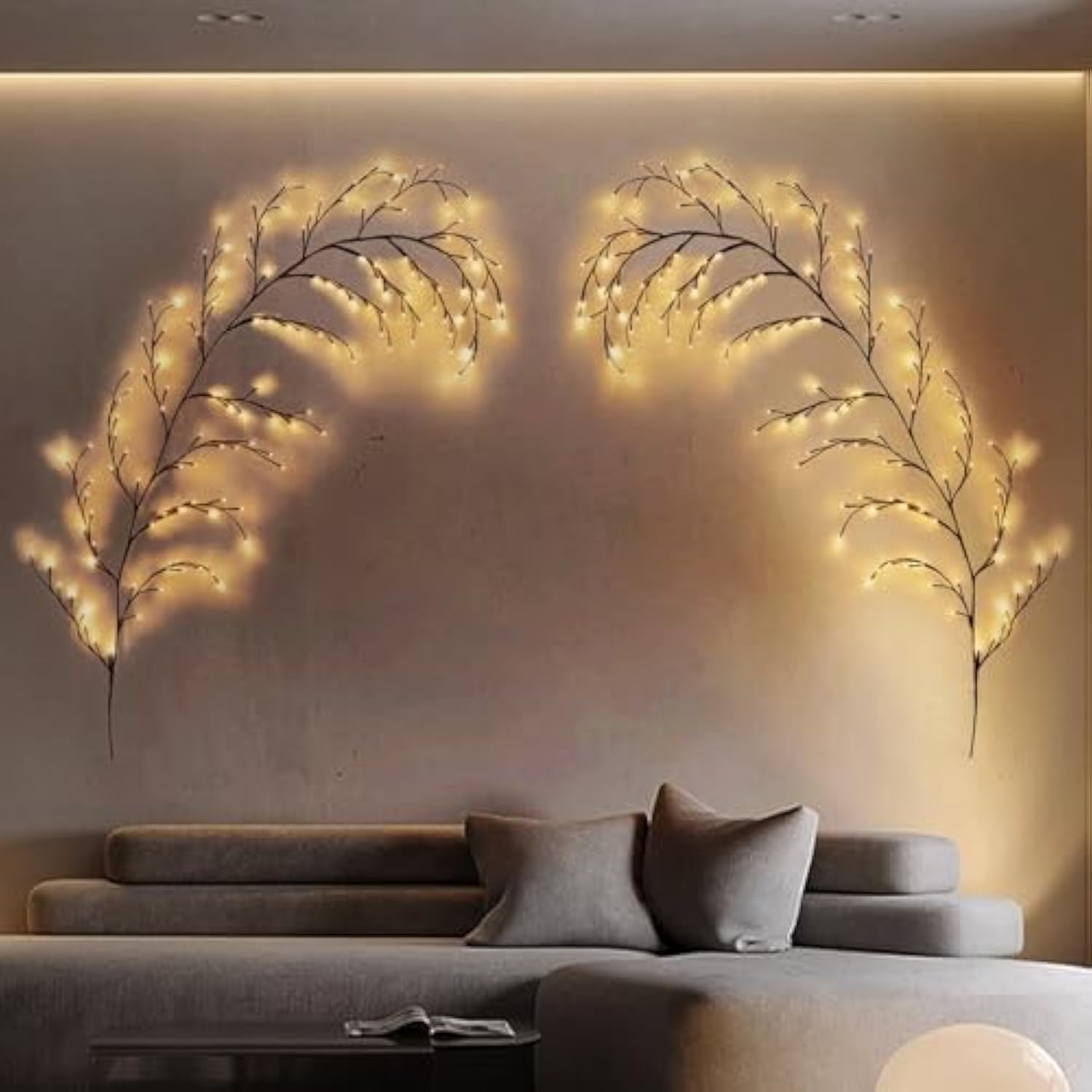 2Pcs Willow Vine Lights, 7.5Ft Christmas Swags Decorations Indoor Room Decor With Remote, 144 Leds Lighted Willow Vine L