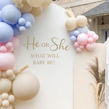 He Or She What Will Baby Be Gender Reveal Party Decal - Gender Reveal Party Decorations,Boy Or Girl Baby Shower Backdrop Sign Photo Props