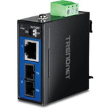 Hardened Industrial 100Base-Fx Multi-Mode Sc Fiber Converter, (2Km, 1.2 Miles), Ip40 Rated Housing, Ti-F10Sc,Black, Protection