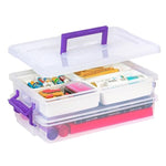 IRIS USA 9 Qt. Plastic Storage Bins with Lids, 1 Pack, Craft Storage Container, Sensory Bin, Organizing Containers for Home, Office & Art Supplies, Stackable, Clear