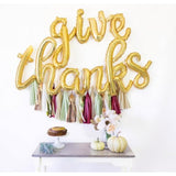 Give Thanks Letter Balloons Banner 18 Inch Gold Foil Thanksgiving Party Decorations