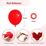 Red Balloons 12 Inch, 50 Pack Red Latex Party Balloons Helium Quality