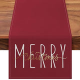 Merry Christmas Gold Table Runner Winter Xmas Holiday Kitchen Dining Farmhouse Table Decor For Indoor Outdoor Home Party Decorations 13X72 Inch Red