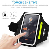 Running Armband with Zipper Pocket Sweatproof Phone Holder for iPhone Galaxy