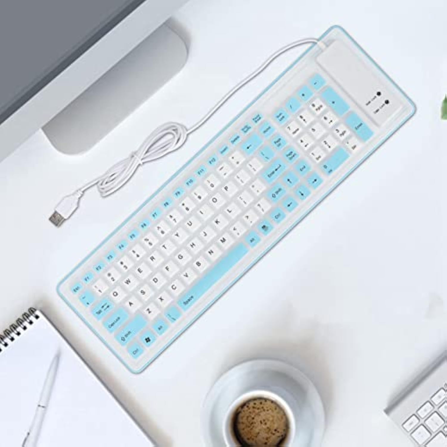 Foldable Silicone Keyboard,Usb Wired Silicone Keyboard,103 Keys Waterproof Rol