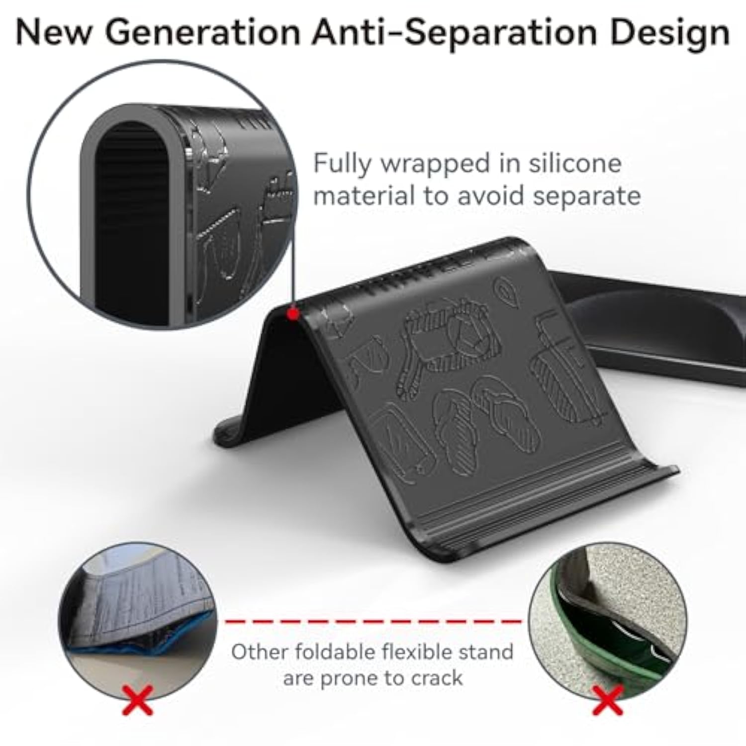 Airplane Phone Holder Mount, Travel Essentials Flexible Phone Holder, Airplane Tablet Holder For Flying, Desk, Compatible With Iphone, Smartphone, Tablet (Black Silk Screen)