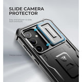 For Samsung Galaxy S24 Case With Builtin Slide Camera Cover & Screen Protector & Kickstand, Heavyduty Shockproof Rugged Case Fullbody Bumper Protective Cover For Galaxy S24 (2024),Black