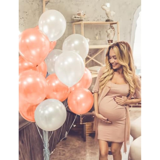 Rose Gold Balloon Garland Arch Kit, 18/12/10/5 In Multi-Size Metallic Rose Gold And White Balloons & Confetti Balloon, For Bridal Shower Balloons, Retirment Party Decor, Wedding Backdrop, Baby Shower