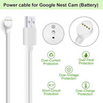 Power Cord For Google Nest Cam (Battery) Only, Weatherproof Charging Cable - 6 Ft [2-Pack]