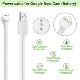 Power Cord For Google Nest Cam (Battery) Only, Weatherproof Charging Cable - 6 Ft [2-Pack]