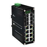 Industrial 14-Port Ethernet Switch - 8X Rj45 10/100/1000Mbps, 4X Sfp, 2X 10G Sfp+, Din Rail Mount, Unmanaged, 10Gbps Fiber