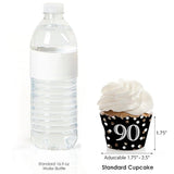 Big Dot of Happiness Adult 90th Birthday - Gold Party Decorations Cupcake Wrappers Set 12