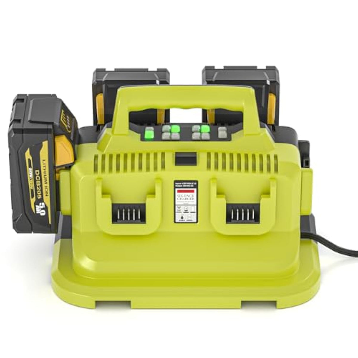 Replacement For Dewalt 20V Max Battery Charger, 6-Ports Multi Charger Station Compatible With Dewalt 20V/60V Flex Volt Batteries Dcb207 Dcb206 Dcb205 Dcb204 Dcb203 Dcb201 Dcb606 Dcb609 Dcb612