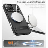 Magnetic For Iphone 17 Pro Case With Stand[Compatible With Magsafe] Slim Invisible Kickstand, Protective Anti-Fingerprint Phone Cove For Iphone 17 Pro Case 6.3", Black