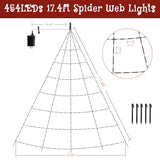 Halloween Lights Outdoor 454 LED Spider Web Lights Orange & Purple