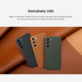 SAMSUNG Galaxy S23 Leather Phone Case, Premium Protective Cover w/Front and Back Protection, Soft Grip, US Version, EF-VS911LBEGUS, Black