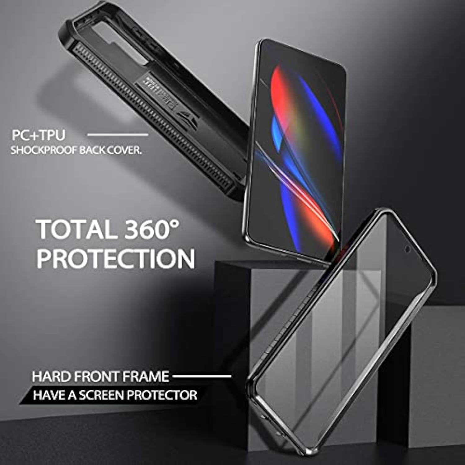 Samsung Galaxy S21 Case with Screen Protector Kickstand Heavy Duty Black