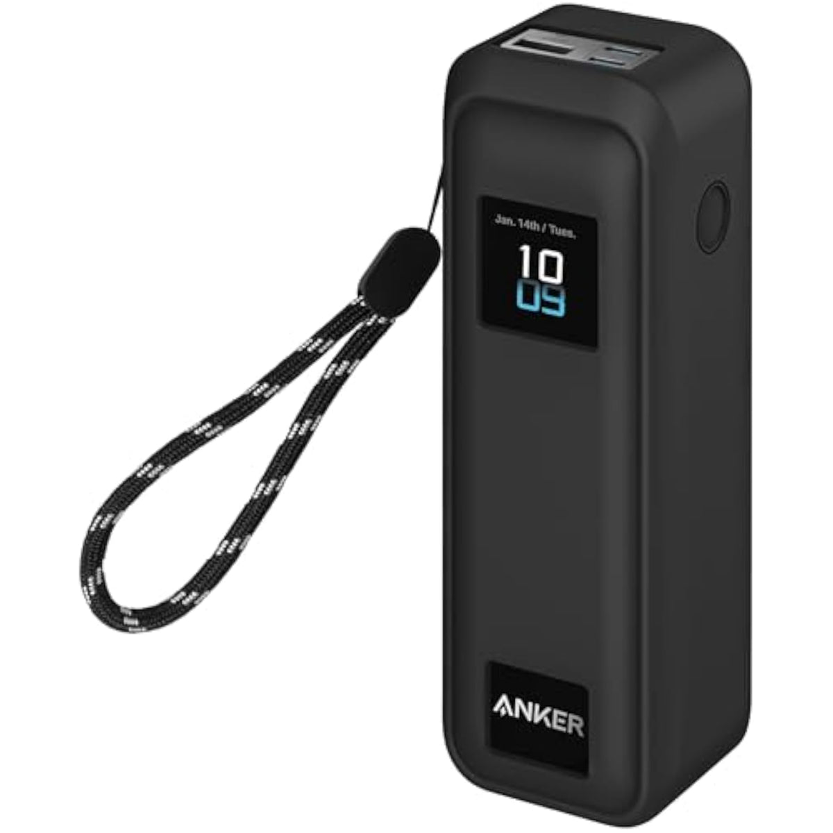 Flexible Scratch Resistant Silicone Case for Anker Prime Power Bank 20100mAh 220W Charger with Lanyard, Black