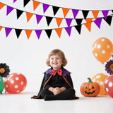 Orange Black Purple Halloween Pennant Banner 39ft Fabric Triangle Garland for Party Decor
