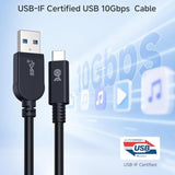 Cable Matters [USB-IF Certified] 10Gbps Gen 2 USB A to USB C Cable - 3.3 ft, USBC to USBA Cable, Black, Compatible with iPhone 16/15 Pro Max/Plus