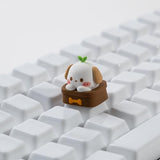 Artisan Keycaps, Cute Potted Puppy Shaped, Resin Handmade Esc Key Replacement For Mechanical Keyboard, Mx Switch Compatible, Kawaii Design