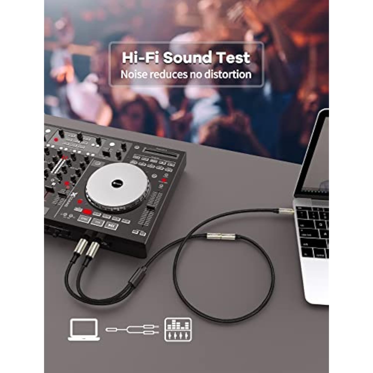 3.5Mm To Dual 1/4 Inch Audio Splitter Cable, Gold Plated 1/8" Trs Female To Dual Quarter Inch 6.35Mm Ts Mono Male Plug Braided Stereo Breakout Cable 35Cm/13.8Inch