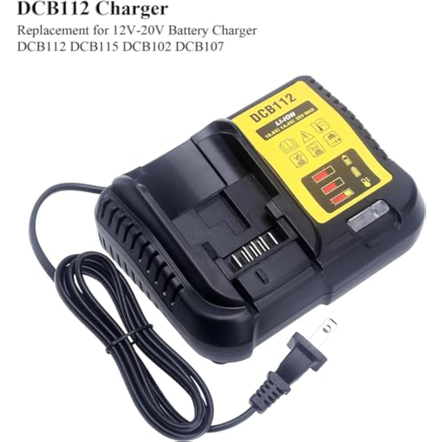 Dcb112 Rapid Charger Compatible With De-Walt 12V-20V Max Lithium Battery Charger